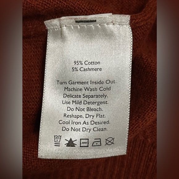 Eddie Bauer Cotton Cashmere Copper Burnt Orange Men Casual Sweater Size Large - Picture 6 of 6